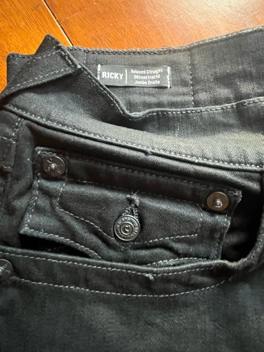 True Religion Ricky Frayed Hem Flap Shorts Size 34
